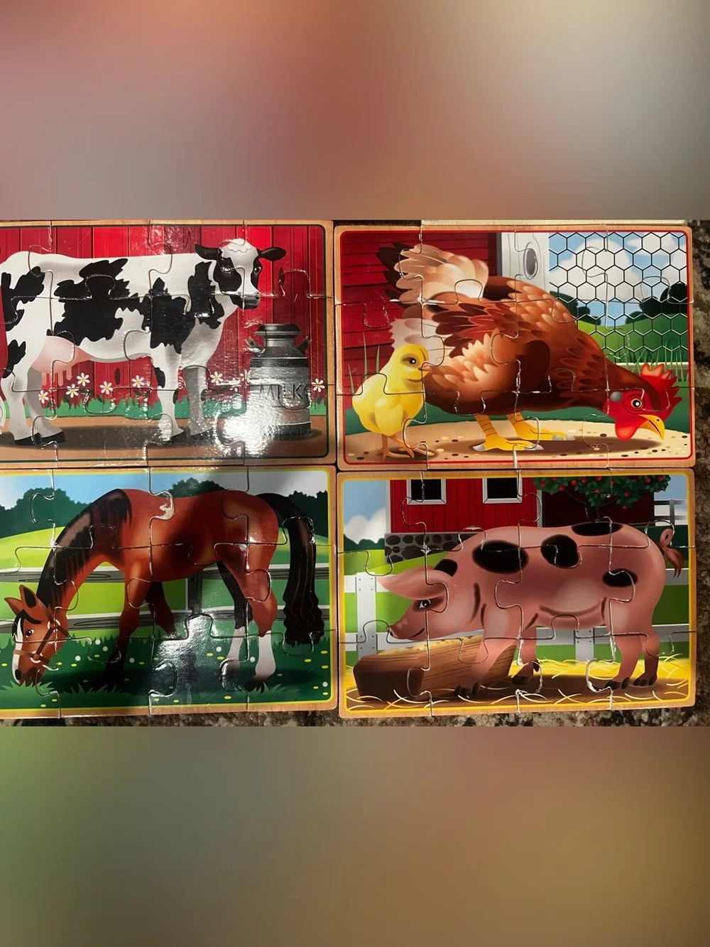 Mellisa & Doug Kids Wooden Puzzle - 3 sets of 4